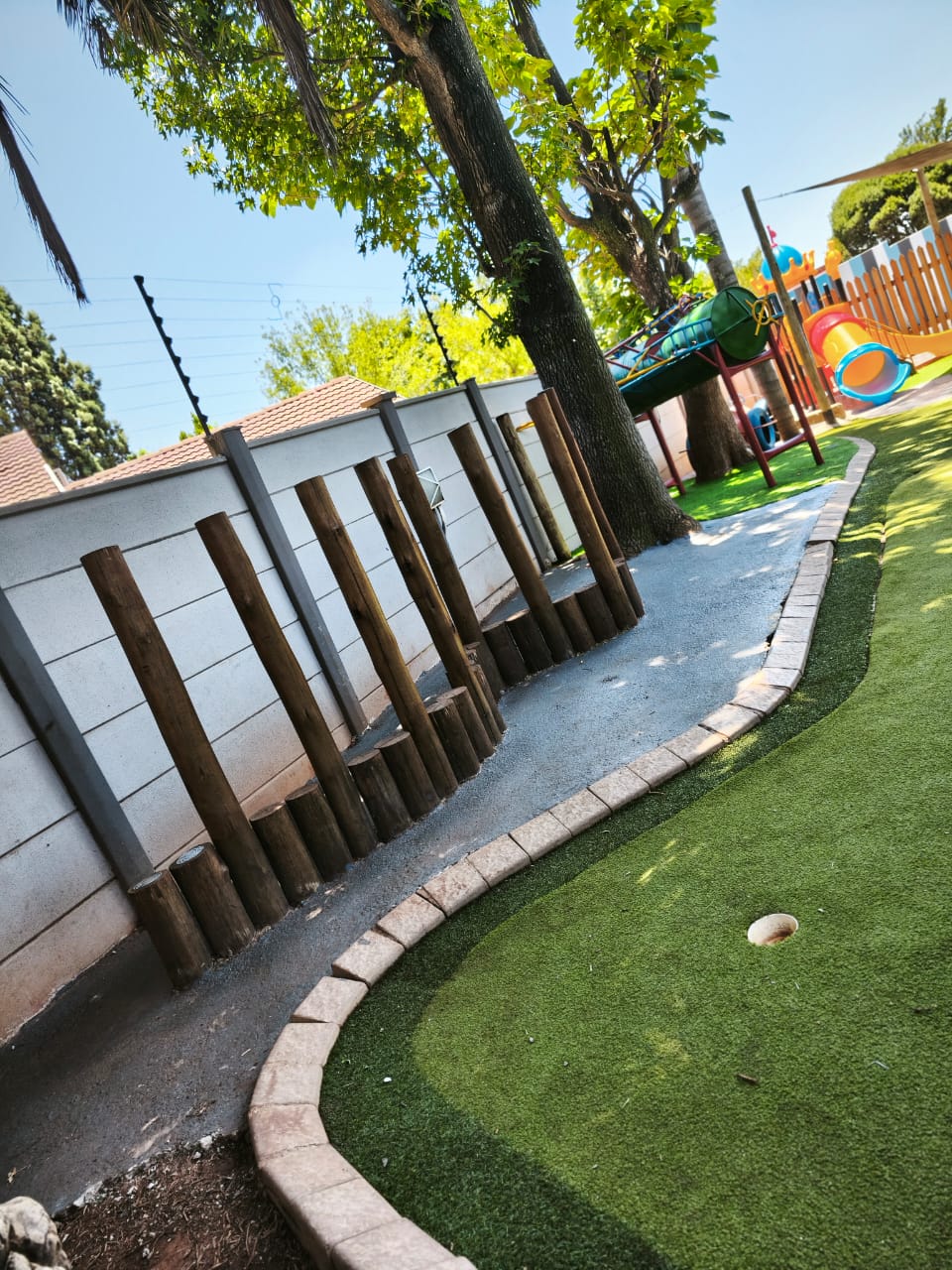 Log pathway garden