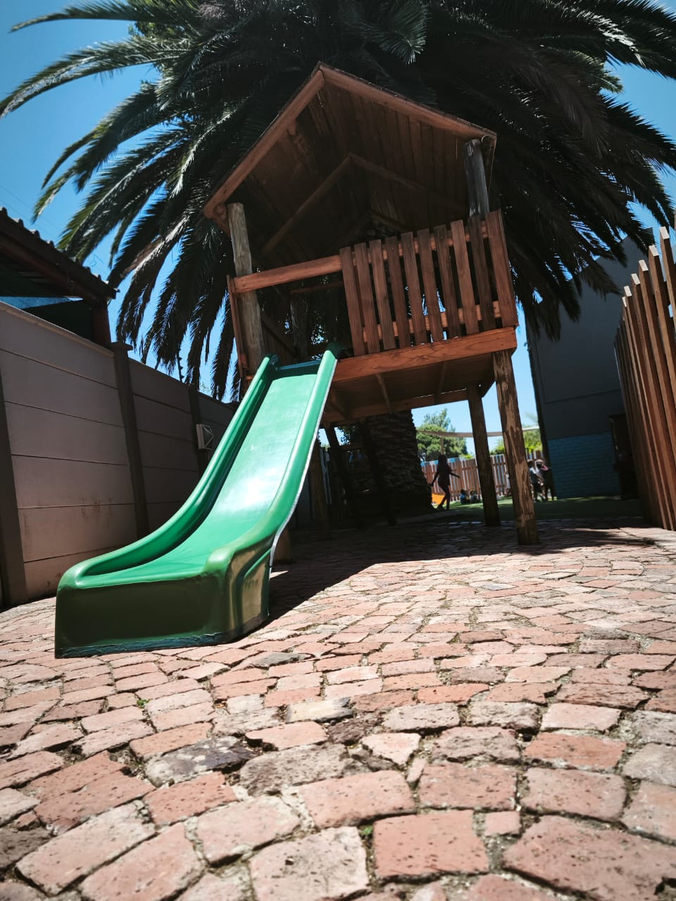 Treehouse with slide